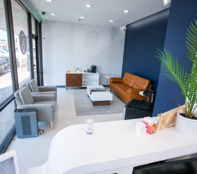 Welcoming dental office reception area