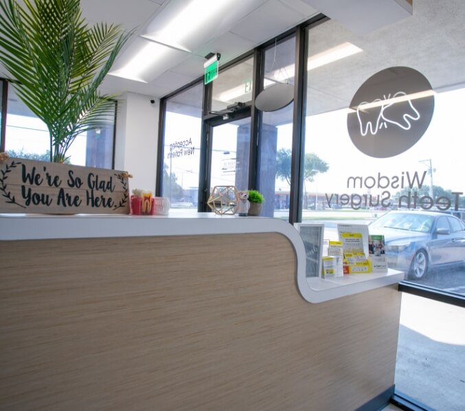 Welcoming dental office reception desk