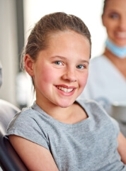 Young dental patient smiling during children's dentistry visit